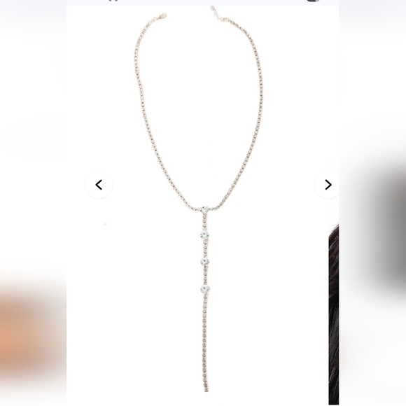 Fashion Nova Ice Him Out Lariat Necklace Gold NEW - Picture 2 of 7